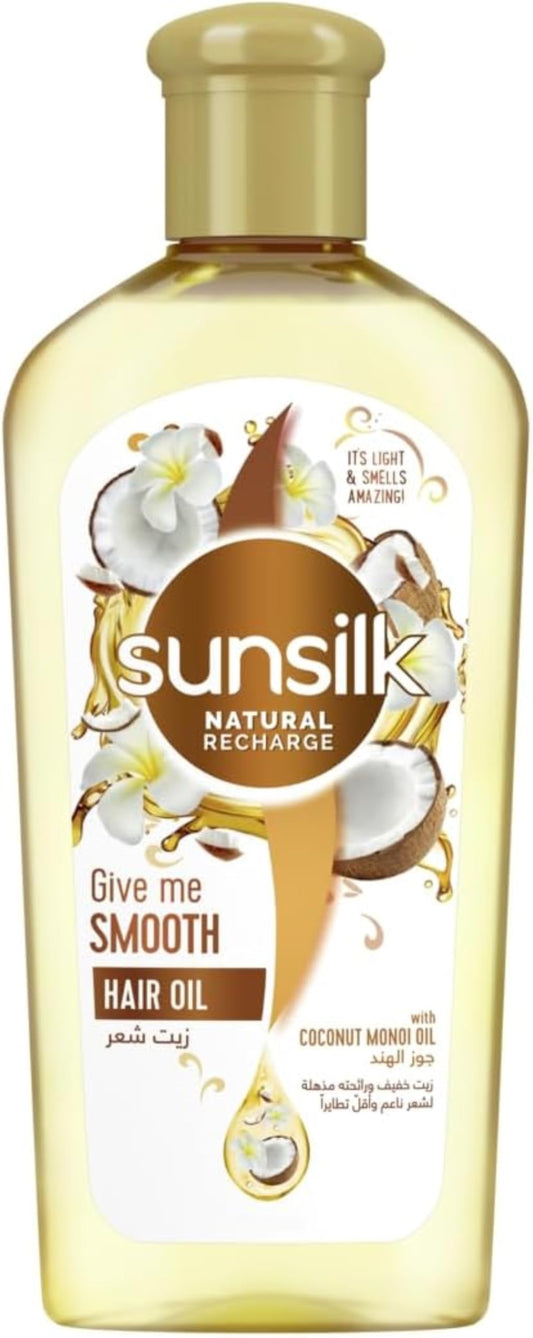 Sunsilk Natural recharge, Hair oil, with almond and Castor oil, for protection against hairfall 250ML (Packaging May Vary)