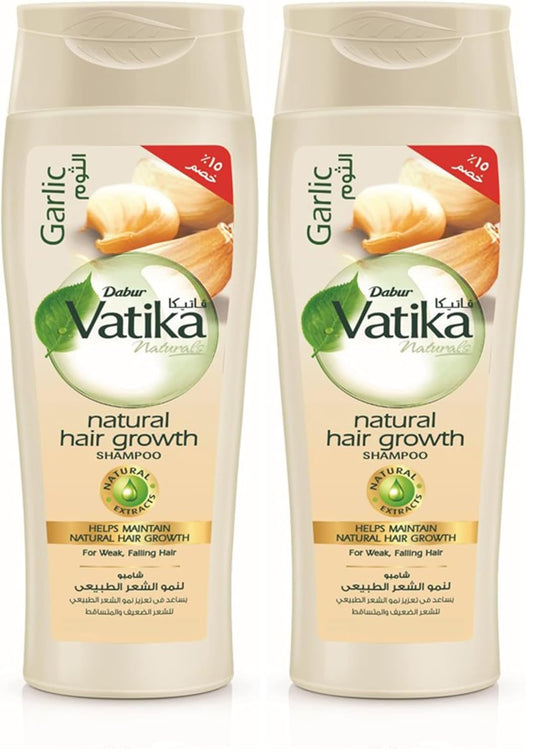 Vatika Naturals Garlic Shampoo (180mL) + 15% OFF | Helps Maintain Natural Hair Growth | For Weak and Falling Hair (Pack of 2)