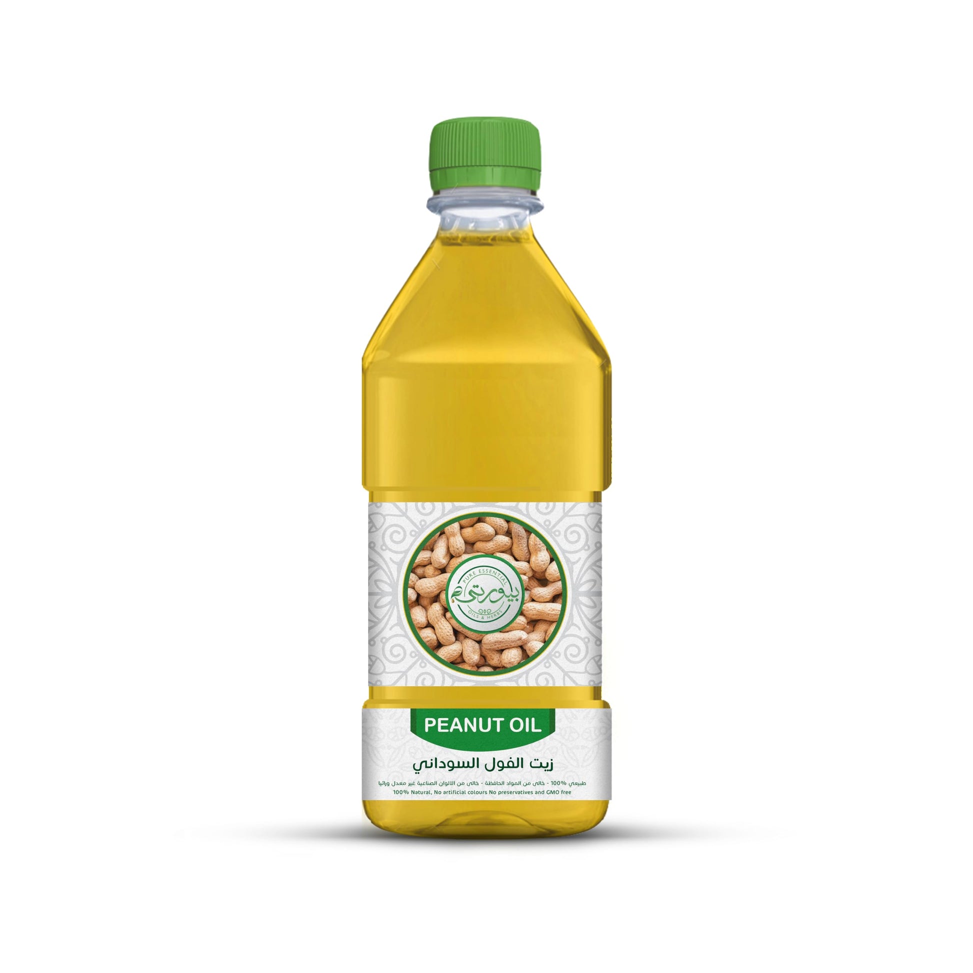 Purity- بيورتي Peanut Oil Cold Pressed Unrefined, 100% Pure & Natural, Ideal for Hair Growth, Eyelash Care, and Skin Moisturizing, 1L