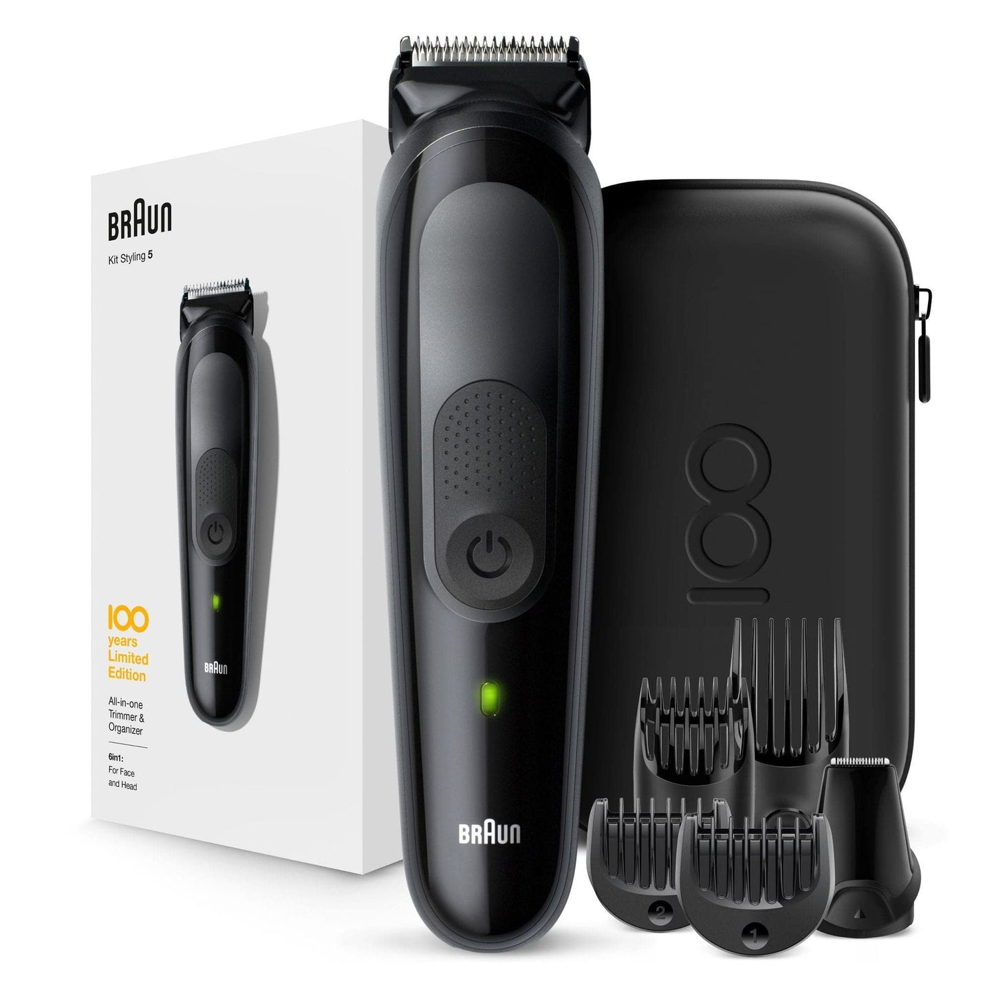 Braun All-in-one trimmer MBMGK5, 6-in-1 Max Braun 100 years Limited Edition trimmer, 5 attachments and Travel Case
