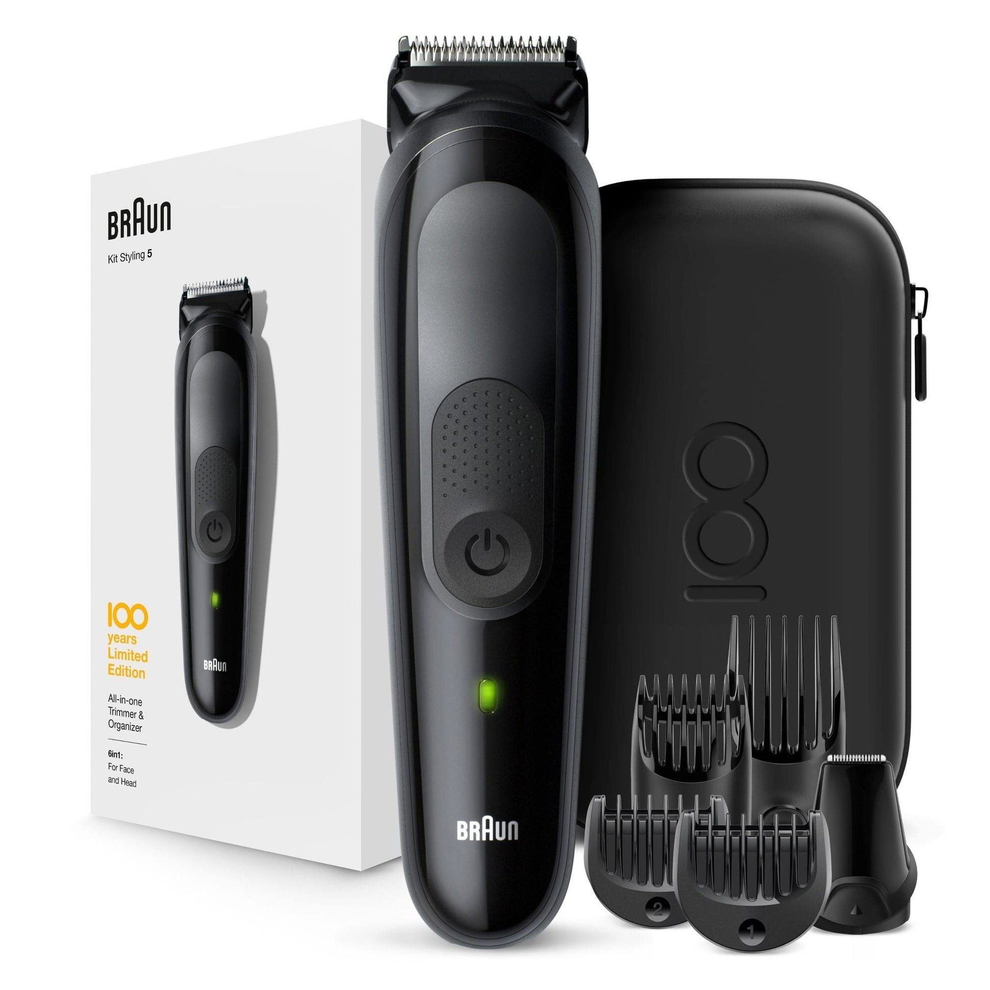 Braun All-in-one trimmer MBMGK5, 6-in-1 Max Braun 100 years Limited Edition trimmer, 5 attachments and Travel Case