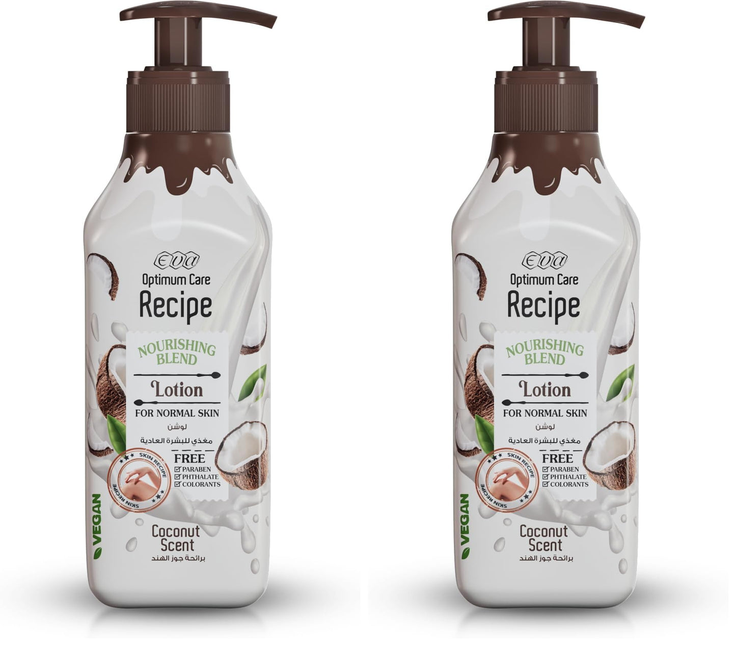 Eva Cosmetics Optimum care Recipe Nourishing Blend lotion for Normal skin - Coconut Scent 370 (Pack of 2)