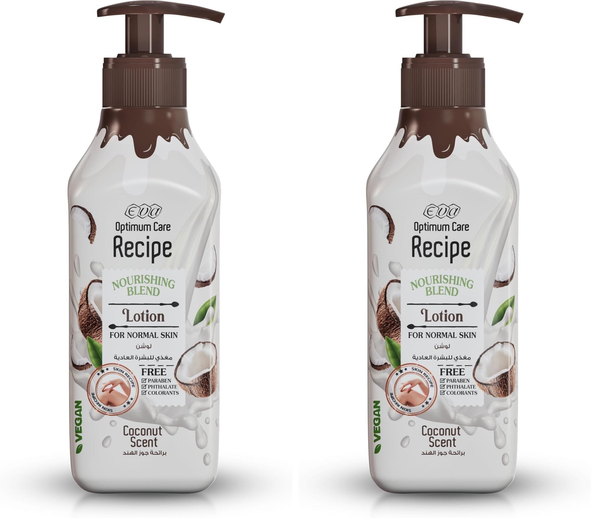 Eva Cosmetics Optimum care Recipe Nourishing Blend lotion for Normal skin - Coconut Scent 370 (Pack of 2)