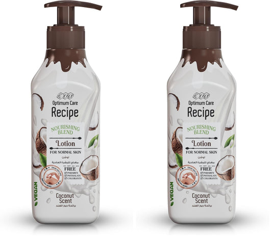 Eva Cosmetics Optimum care Recipe Nourishing Blend lotion for Normal skin - Coconut Scent 370 (Pack of 2)