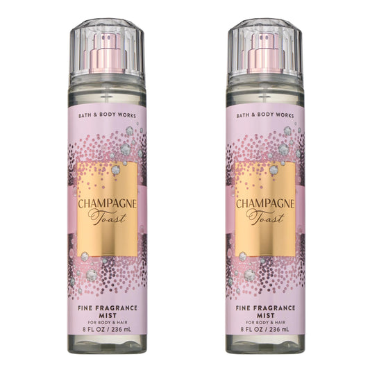 Bath & Body Works Bath and Body Works CHAMPAGNE TOAST Fine Fragrance Mist - NEW LOOKS 2022 - PACK OF 2 (FULL SIZE MIST 8FL OZ / 236 ML)