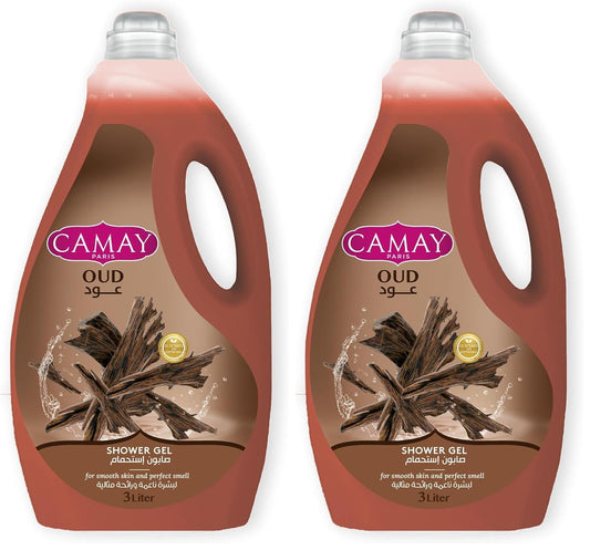 CAMAY Shower Gel Oud with Glycerine for softer & fragranced skin, 3L (Pack of 2)
