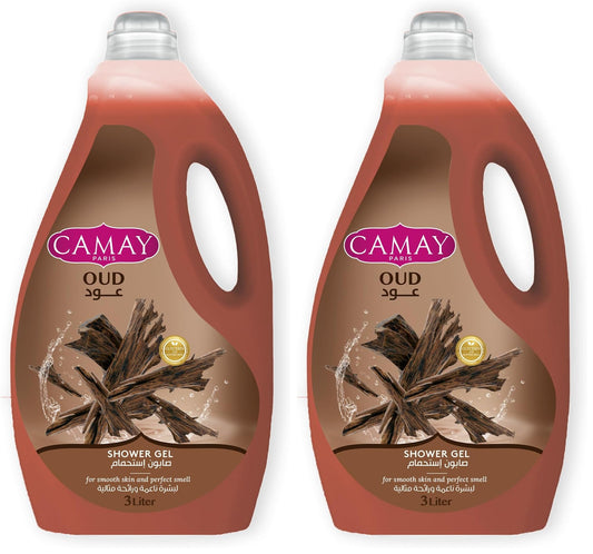 CAMAY Shower Gel Oud with Glycerine for softer & fragranced skin, 3L (Pack of 2)