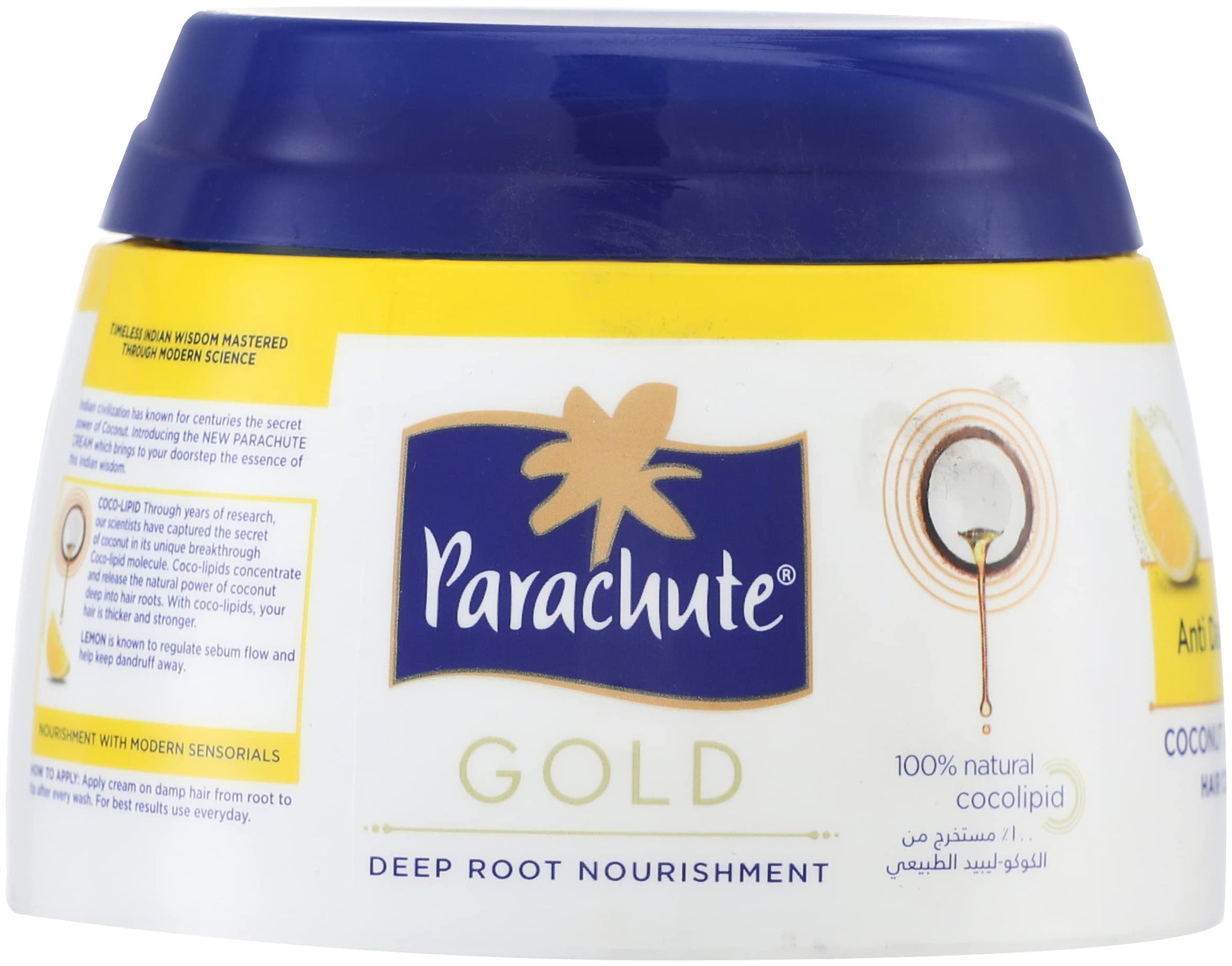 Parachute Gold Anti Dandruff Coconut and Lemon Cream, 140 ml