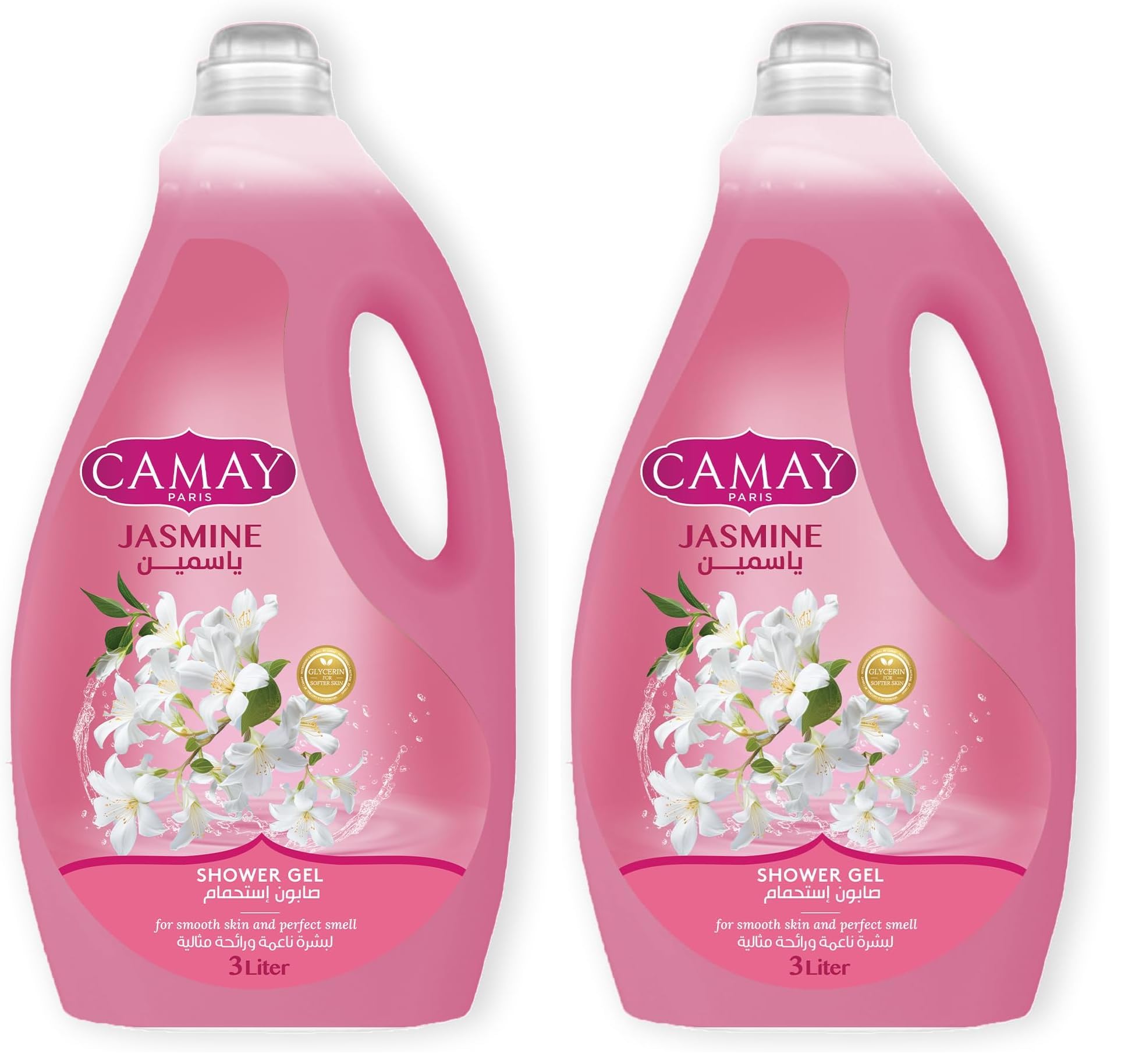 CAMAY Shower Gel Jasmine with Glycerine for softer & fragranced skin, 3L (Pack of 2)
