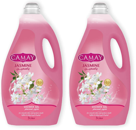 CAMAY Shower Gel Jasmine with Glycerine for softer & fragranced skin, 3L (Pack of 2)