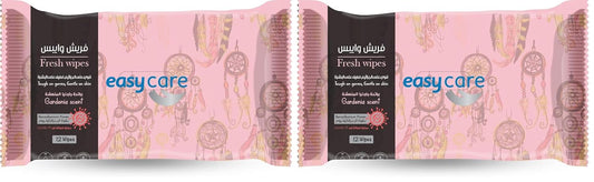 Easy Care Wet Wipes, Gardenia Scent, 12 Wipes (Pack of 2)
