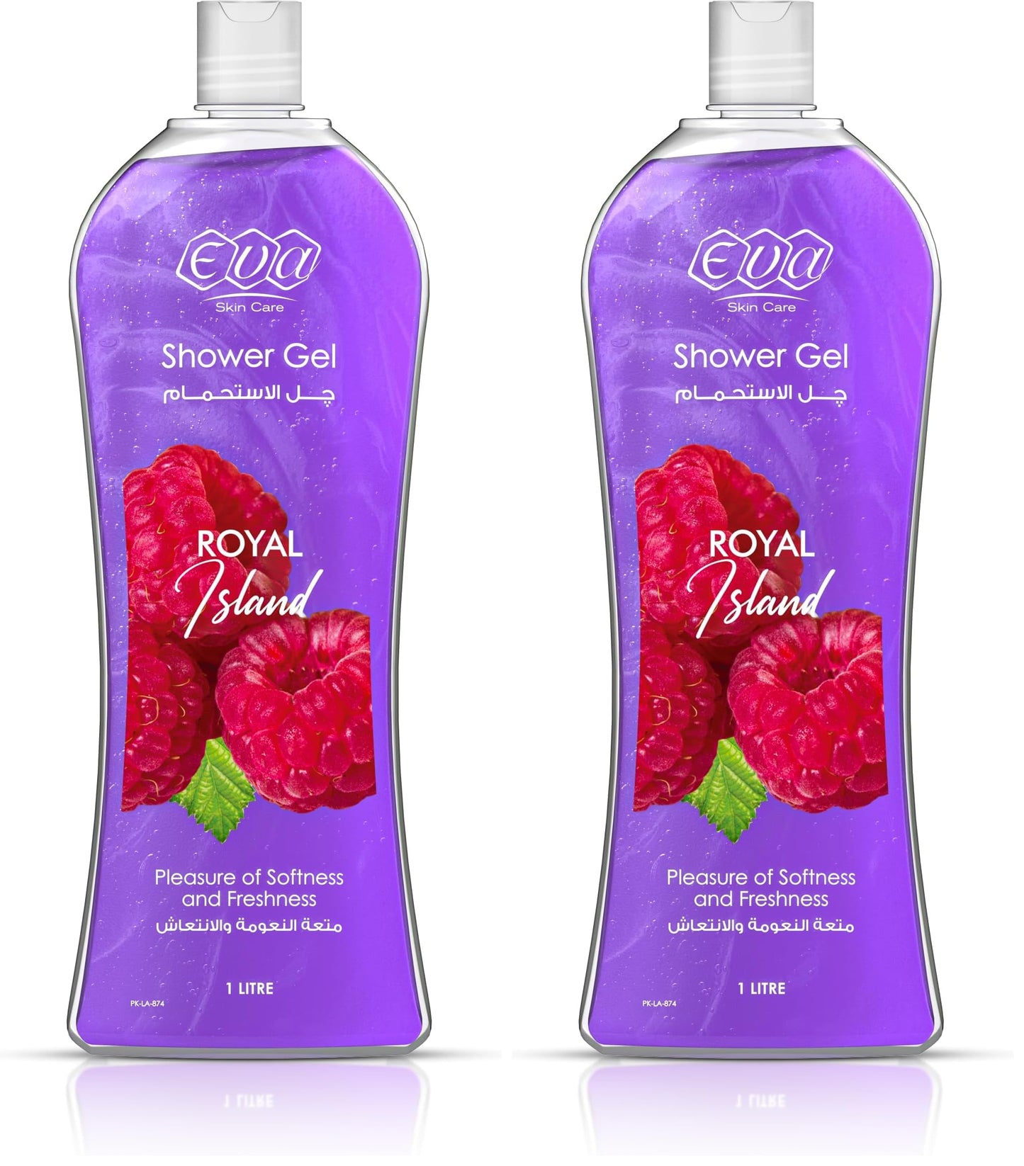 Eva Skin Care - Shower Gel, Royal Island 1 Litre (Pack of 2)
