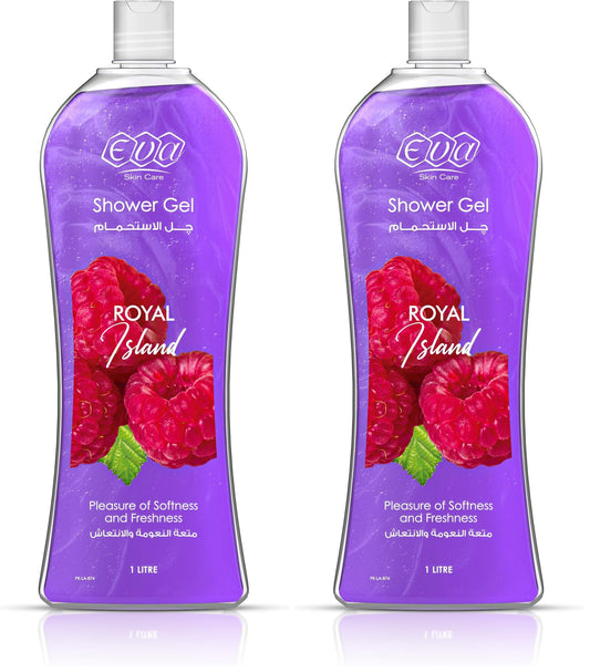 Eva Skin Care - Shower Gel, Royal Island 1 Litre (Pack of 2)