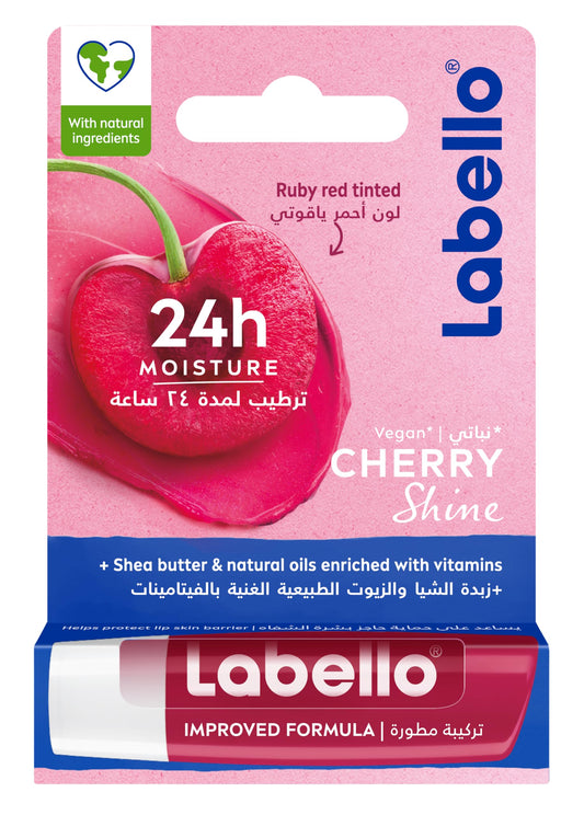 Labello Lip Balm, Moisturising Lip Care, Cherry Shine 4.8g