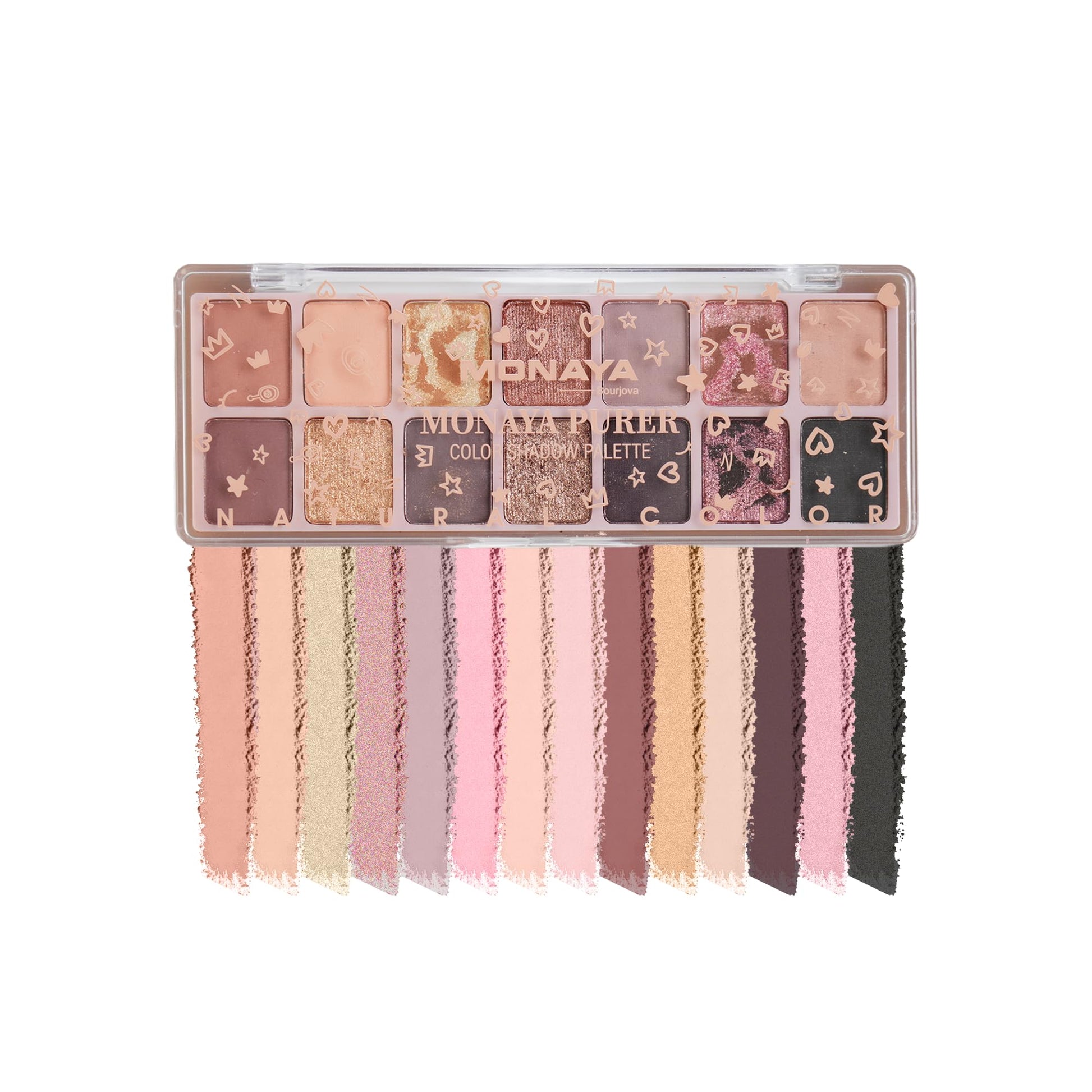 Monaya Y015 Purer Palette - 14 Colors Eyeshadow Set, Highly Pigmented & Long-Lasting Formula, 14g Each, Perfect for Every Skin Tone