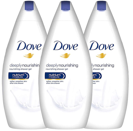 Dove Deeply Nourishing Body Wash, 16.9 Fluid Ounce / 500 ml (Pack of 3) International Version