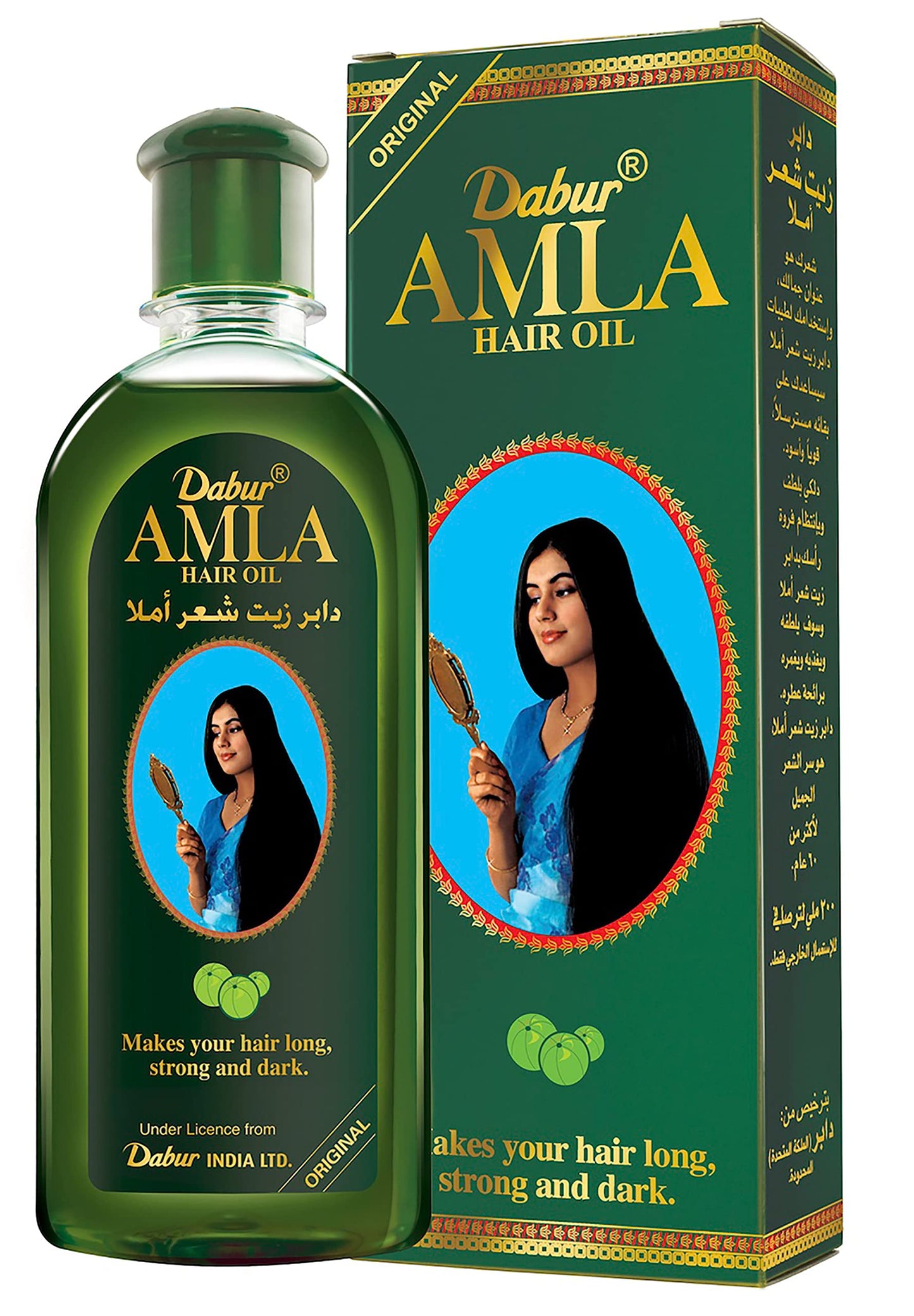Dabur Amla Hair Oil (180mL) with Natural Extracts | Promotes Nourishment For Long, Strong, and Dark Hair | Prevents Hair Fall | Strengthens Hair Follicles (Packaging may vary)
