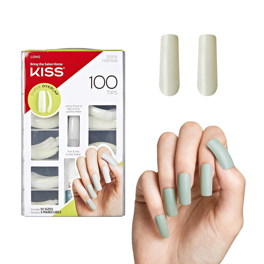 KISS 100ps08 nail stick curve overlap 100 pieces, white KISS