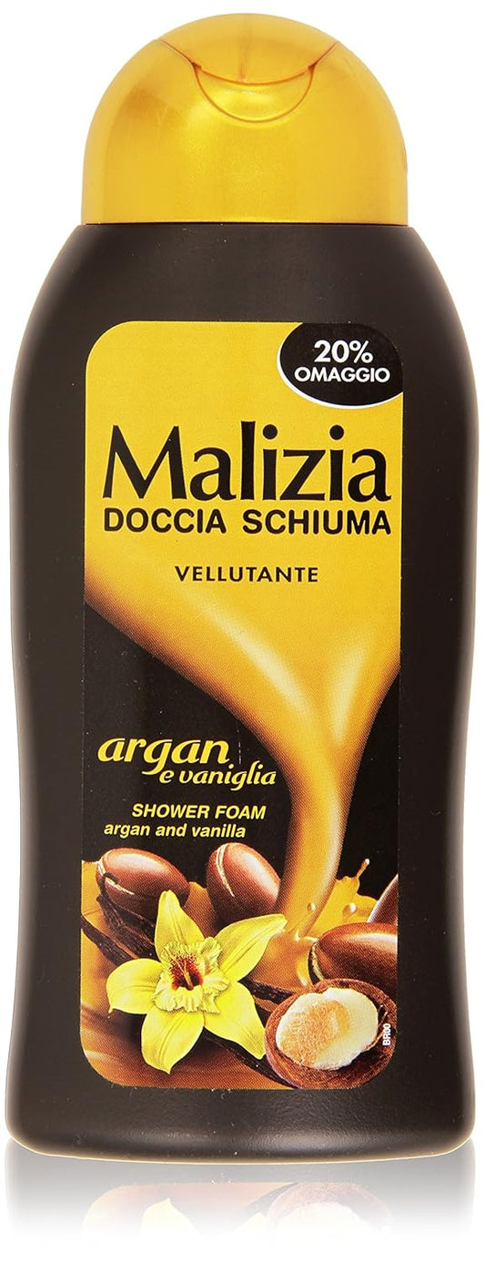 Malizia Shower Foam, Smoothing Argan and Vanilla - 300 ml