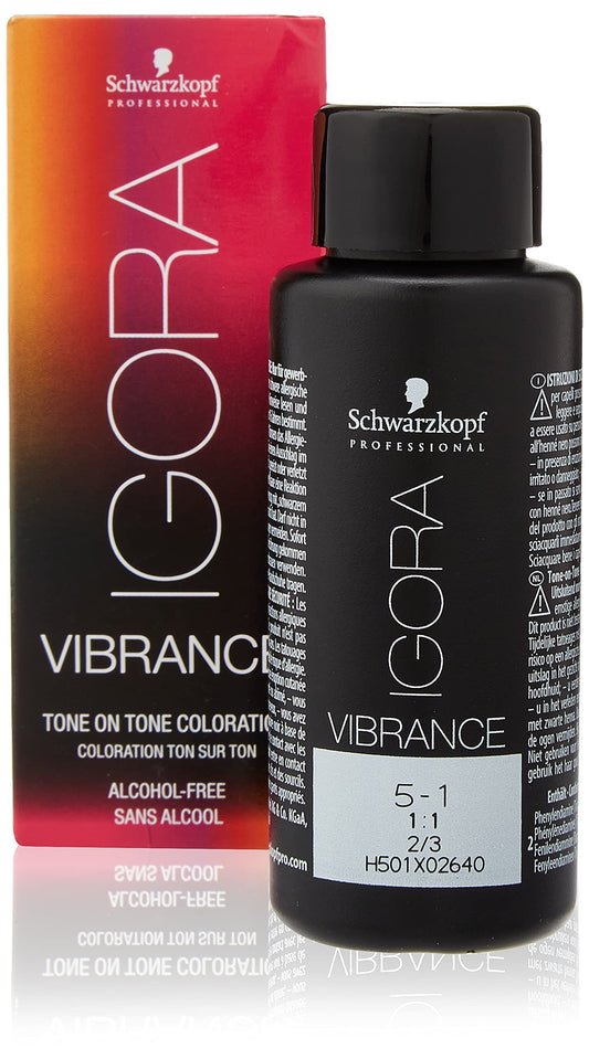 Schwarzkopf Professional Igora Vibrance Tone on Tone Hair Colour, No. 5-1 Light Brown Cendré, 60 ml, 7702045560312