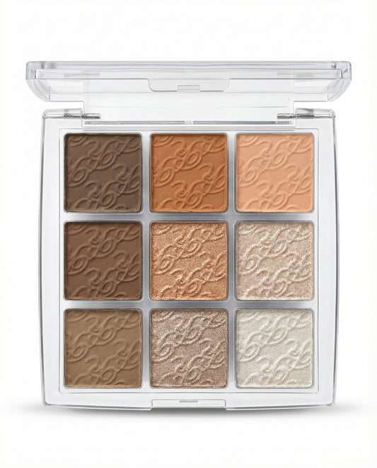 Rose Berry Luxe Eyeshadow Palette, 9 Colour Warm Neutral Tones with Matte and Shimmer Finishes, B
