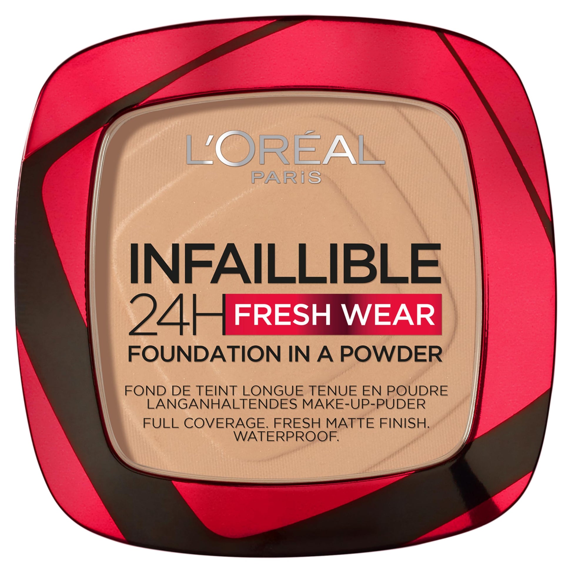 L'Oréal Paris Infaillible 24H Fresh Wear Foundation In A Powder - Waterproof, Full Matte Coverage Transferproof Makeup - 140 Golden Beige