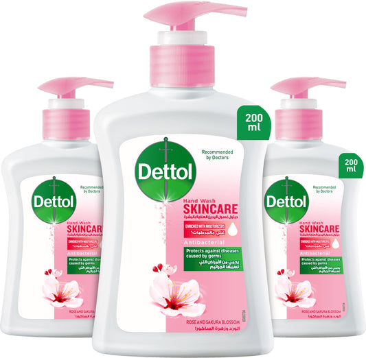 Dettol skincare hand wash, 200ml - set of 3