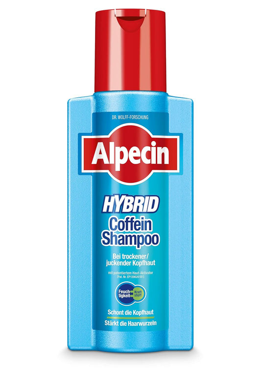 Alpecin Hybrid Shampoo 250ml | Natural Hair Growth Shampoo for Sensitive and Dry Scalps | Energizer for Strong Hair | Hair Care for Men Made in Germany