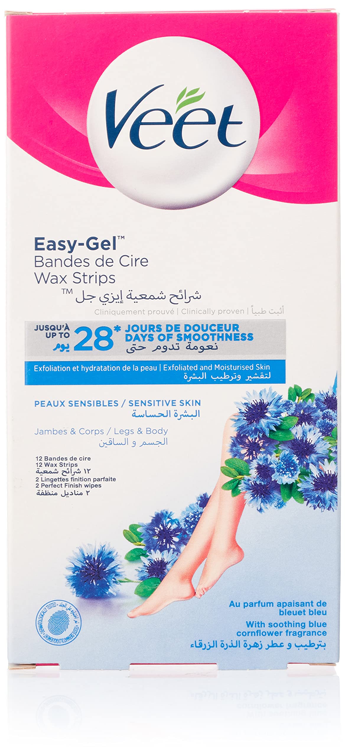 Veet Hair Removal Wax Stripes for Sensitive Skin - 12 Stripes