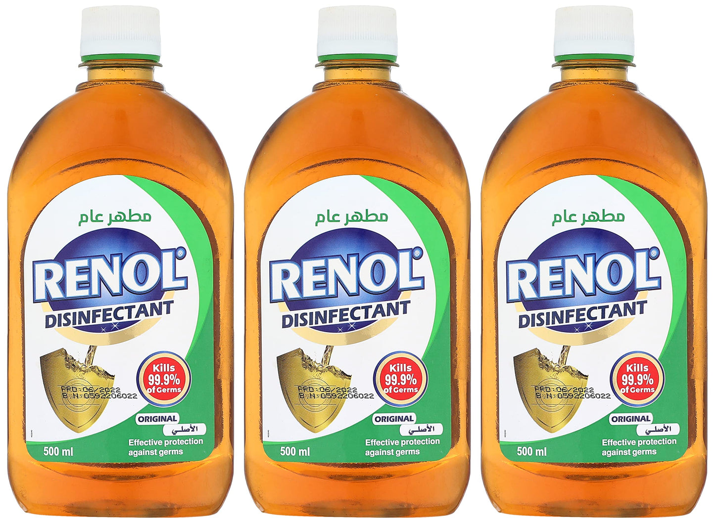 Renol liquid disinfectant, 0.5 liter, set of 3 pieces