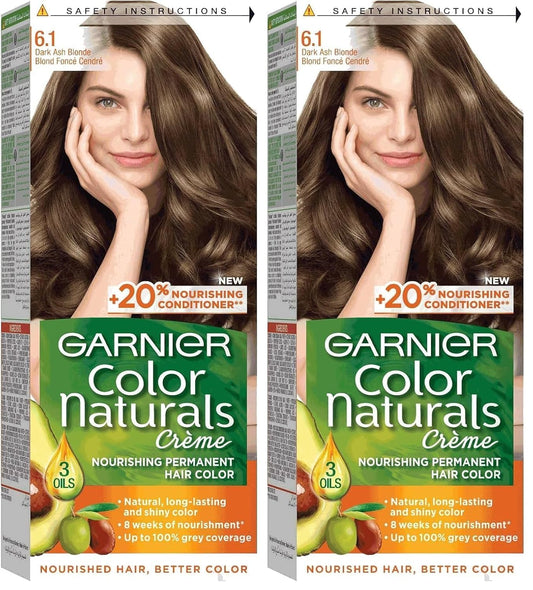 Garnier Color Naturals Permanent Crème Hair Color - 6.1 Dark Ash Blonde (Pack of 2)