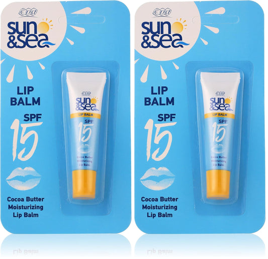 Eva Sun and Sea Lip Balm coca butter moisturizing (Pack of 2)