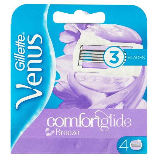 Gillette Venus Comfortglide Breeze Women's Razor Blade Refills – Packaging May Vary – 4 Count
