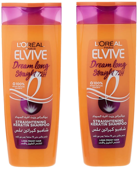 L'Oréal Paris Elvive Dream Long Straight Shampoo For Frizzy Hair, 400ml Dual Pack