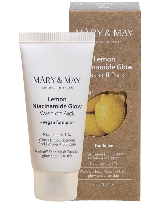 MARY & MAY Vegan Lemon Niacinamide Glow Wash Off Face Mask 30g