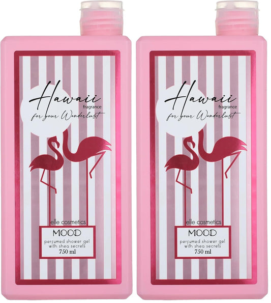 MOOD 8 hawaiian hand scented shea shower gel 750ml (Pack of 2)