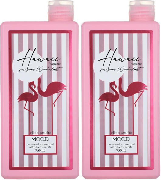 MOOD 8 hawaiian hand scented shea shower gel 750ml (Pack of 2)