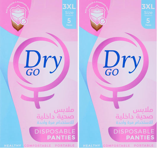 Dry go, comfortable disposable panties, single use,3xl, 5 pieces (Pack of 2)