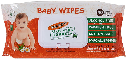Palmer's Baby Wipes Flow, Pack of 40 Wipes, white
