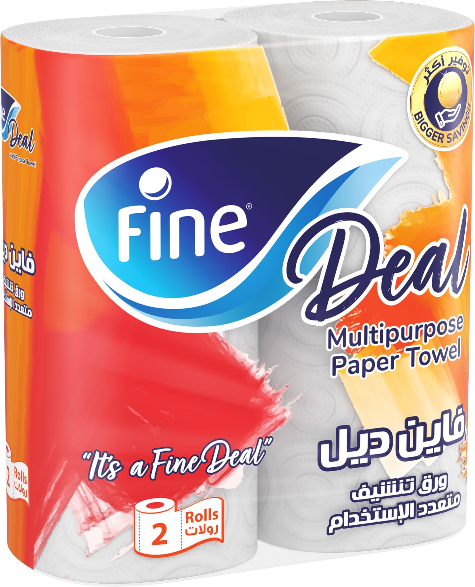 Fine Deal Kitchen Tissue Paper Towel 2 Ply 2 Rolls