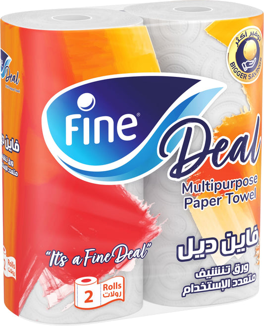 Fine Deal Kitchen Tissue Paper Towel 2 Ply 2 Rolls