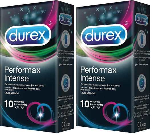 Durex Performax Intense Condom pack of 20, easy on, for more intense experience