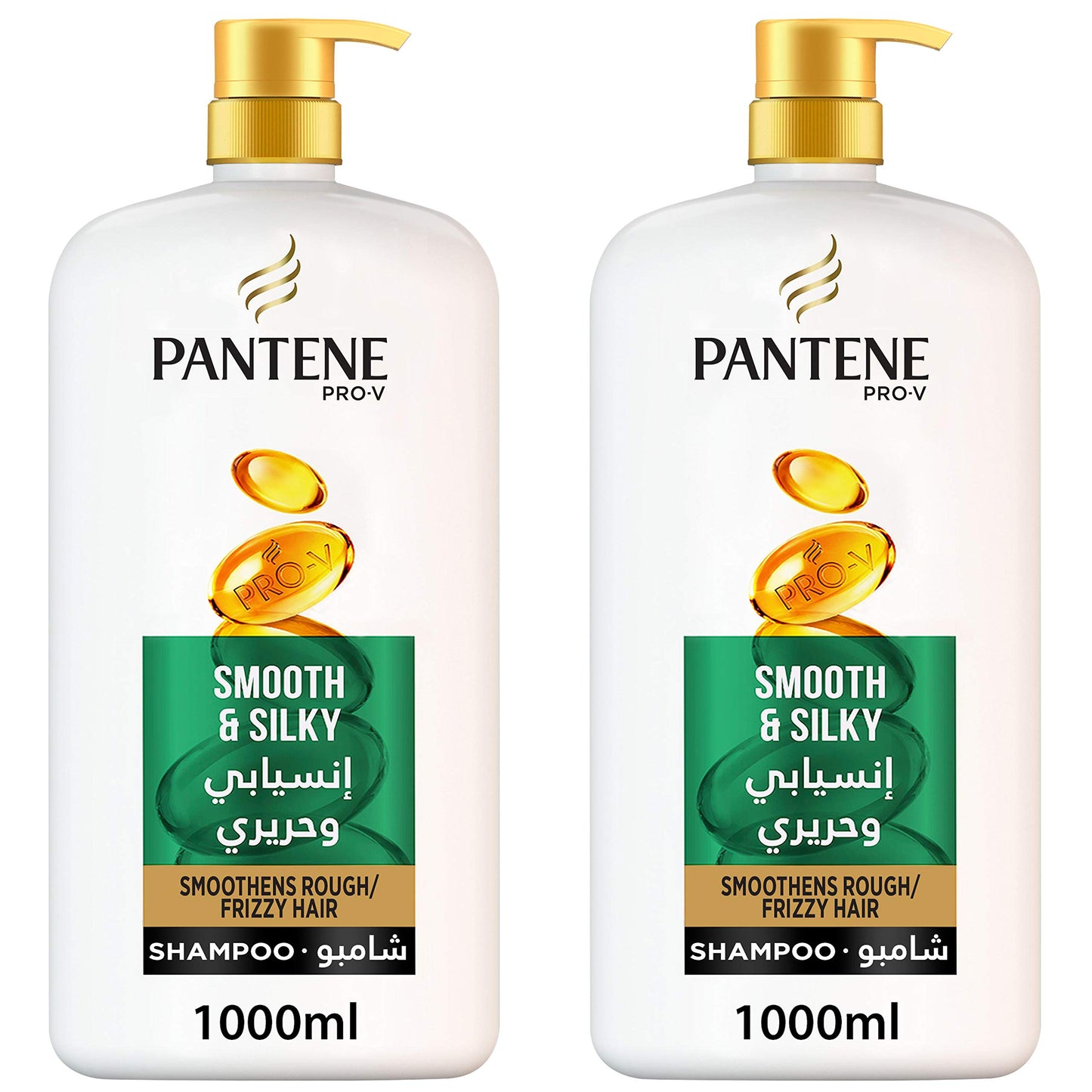 Pantene Pro-V Smooth & Silky Shampoo, 1000 ml (Dual Pack)