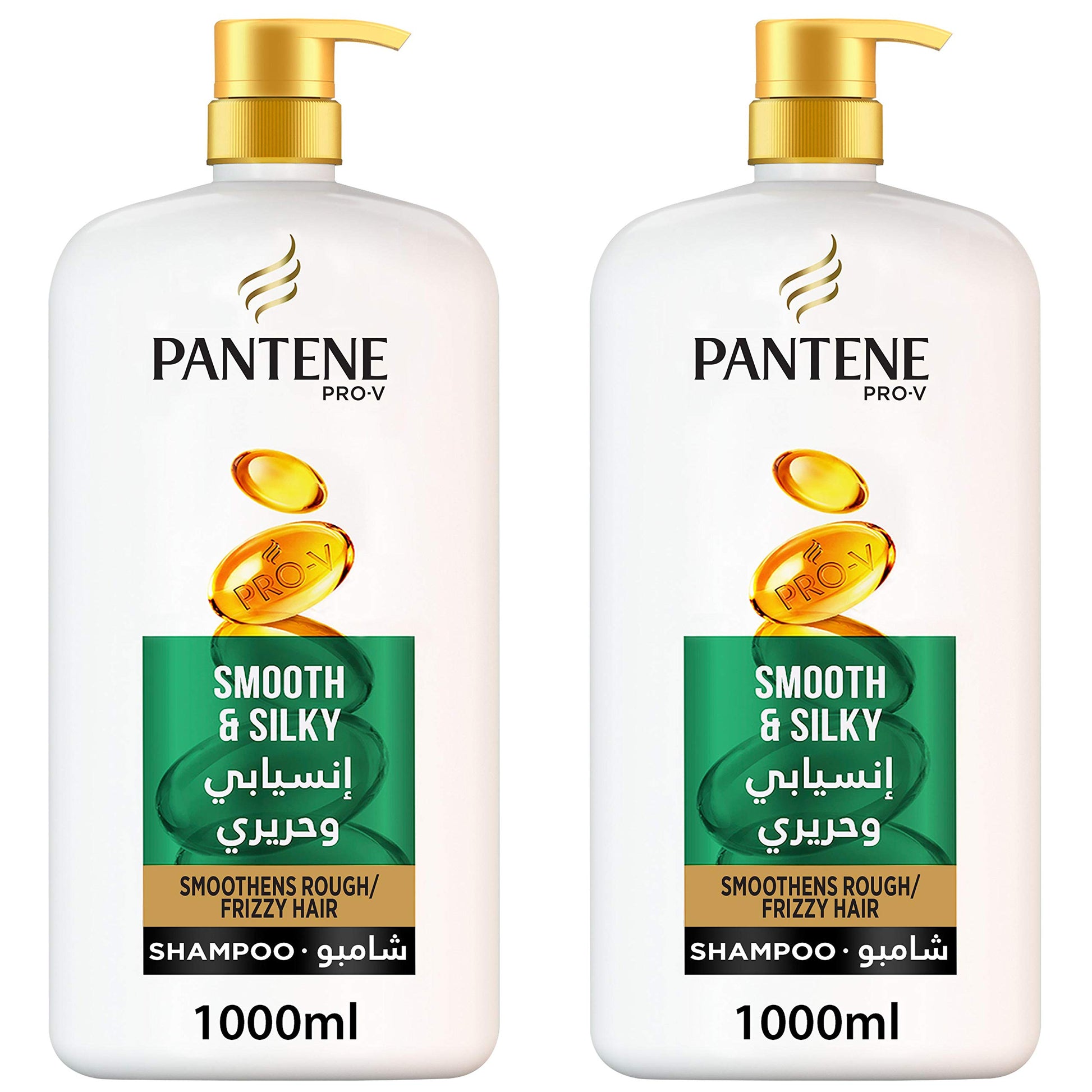 Pantene Pro-V Smooth & Silky Shampoo, 1000 ml (Dual Pack)