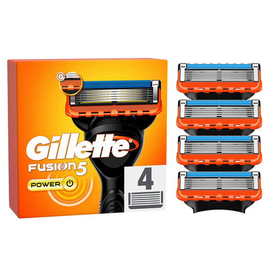 Gillette Fusion5 Power Razor Replacement Blades Designed with Anti-Friction Blades for up to 20 Shaves per Refill, 4 Refills