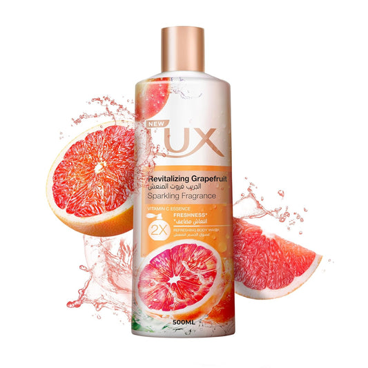 Lux Revitalizing Body Wash, Grapefruit, with Vitamin C Essence & 2x Freshness, 500ml