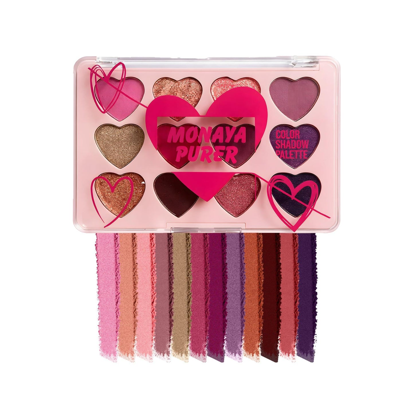Monaya Y003 Purer Eyeshadow Palette - 12 Colors, Highly Pigmented & Blendable, 12g Each, Affordable Makeup