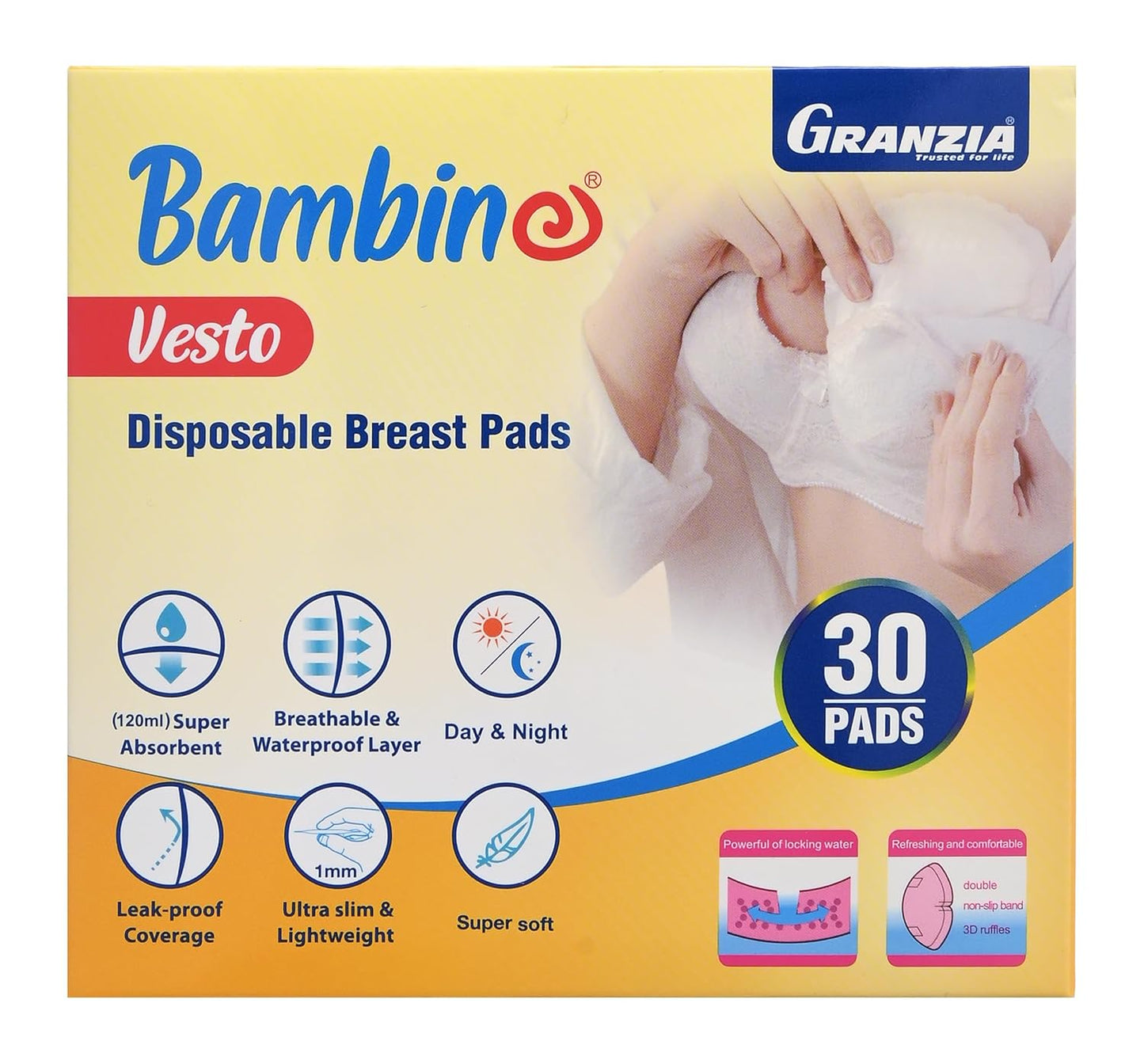 Granzia VESTO Disposable Breast 30 Pads