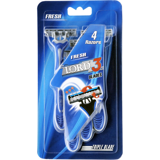 Lord fresh 3 blades razor , pack of 4