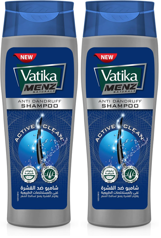 Vatika Menz Anti-Dandruff Shampoo (350mL) | Soothes Scalp, Reduces Dandruff & Prevents Recurrence | Cleanses Hair Effectively | Adds Shine and Softness (Pack of 2)